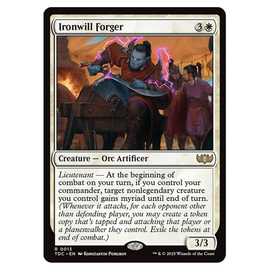 Ironwill Forger 0013 card from the Magic The Gathering set Tarkir: Dragonstorm Commander