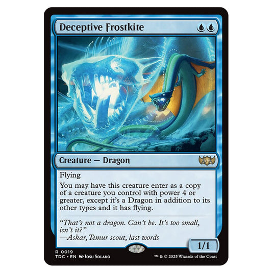 Deceptive Frostkite 0019 card from the Magic The Gathering set Tarkir: Dragonstorm Commander