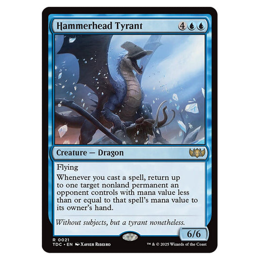 Hammerhead Tyrant 0021 card from the Magic The Gathering set Tarkir: Dragonstorm Commander