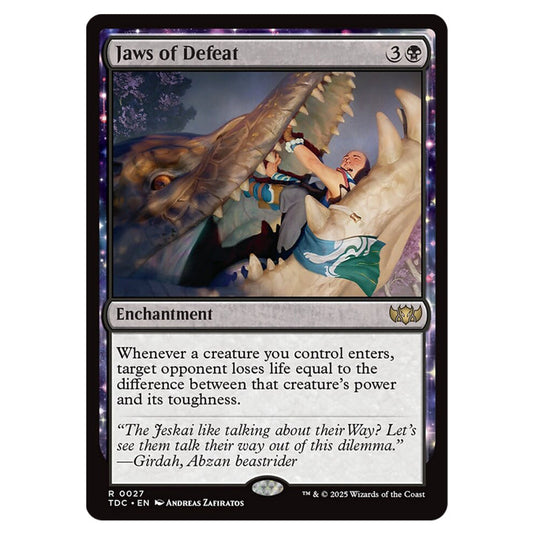 Jaws of Defeat 0027 card from the Magic The Gathering set Tarkir: Dragonstorm Commander