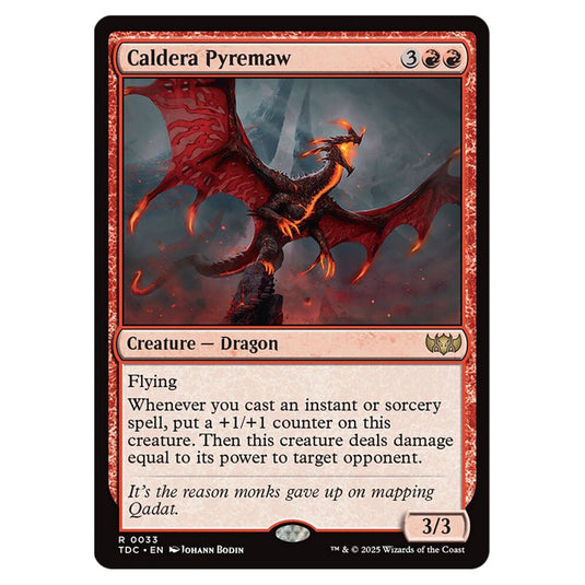 Caldera Pyremaw 0033 card from the Magic The Gathering set Tarkir: Dragonstorm Commander