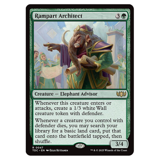 Rampart Architect 0047 card from the Magic The Gathering set Tarkir: Dragonstorm Commander