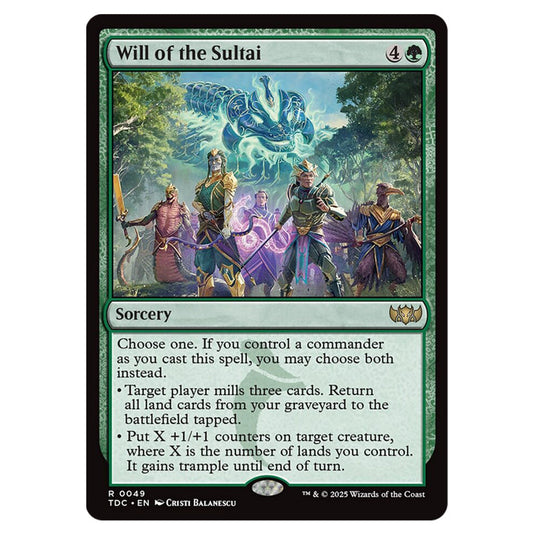 Will of the Sultai 0049 card from the Magic The Gathering set Tarkir: Dragonstorm Commander