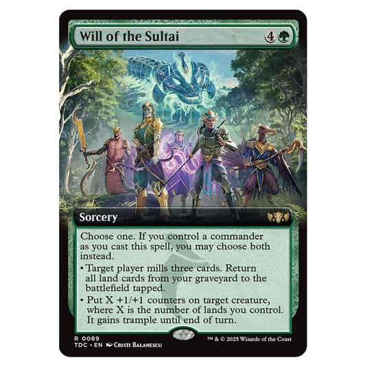 Will of the Sultai 0089 card from the Magic The Gathering set Tarkir: Dragonstorm Commander