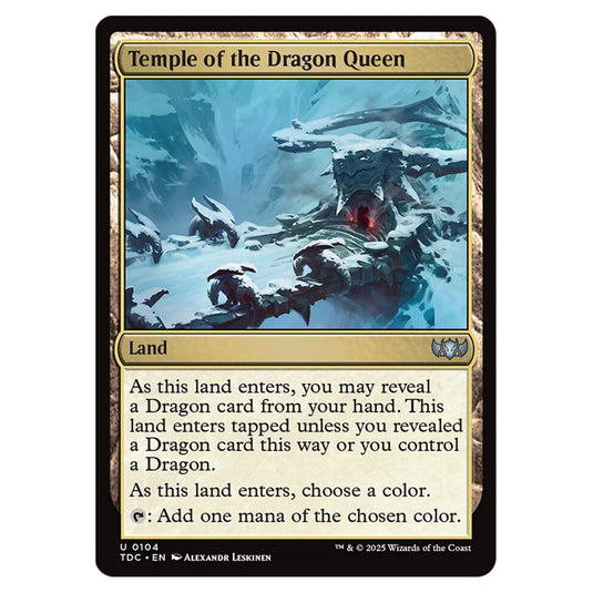 Temple of the Dragon Queen 0104 card from the Magic The Gathering set Tarkir: Dragonstorm Commander