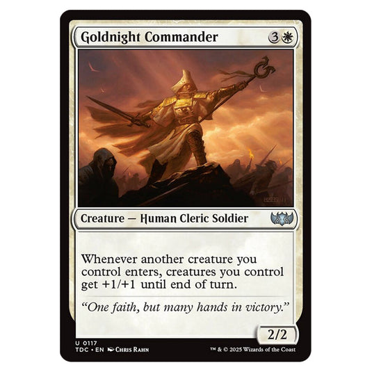 Goldnight Commander 0117 card from the Magic The Gathering set Tarkir: Dragonstorm Commander