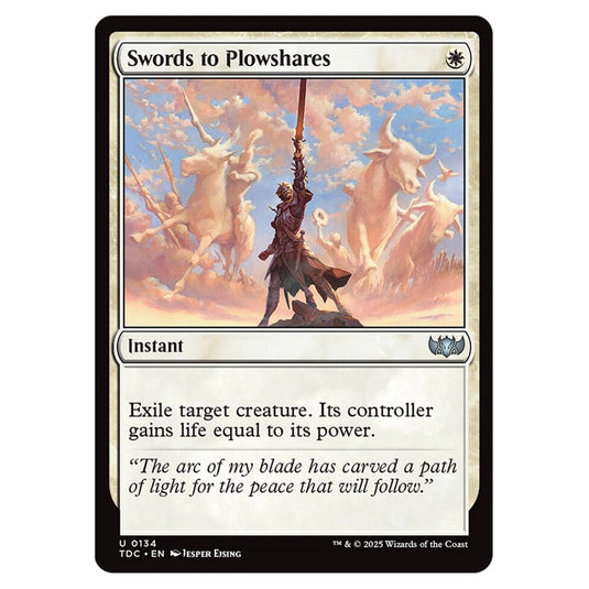 Swords to Plowshares 0134 card from the Magic The Gathering set Tarkir: Dragonstorm Commander