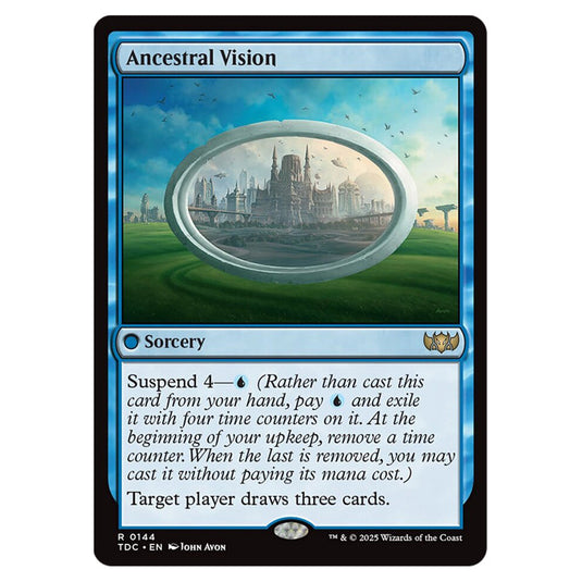 Ancestral Vision 0144 card from the Magic The Gathering set Tarkir: Dragonstorm Commander