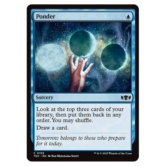 Ponder 0159 card from the Magic The Gathering set Tarkir: Dragonstorm Commander