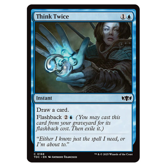 Think Twice 0168 card from the Magic The Gathering set Tarkir: Dragonstorm Commander