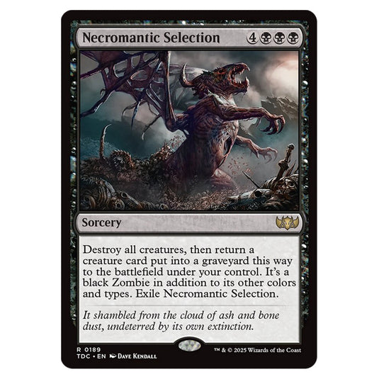 Necromantic Selection 0189 card from the Magic The Gathering set Tarkir: Dragonstorm Commander