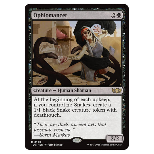 Ophiomancer 0193 card from the Magic The Gathering set Tarkir: Dragonstorm Commander