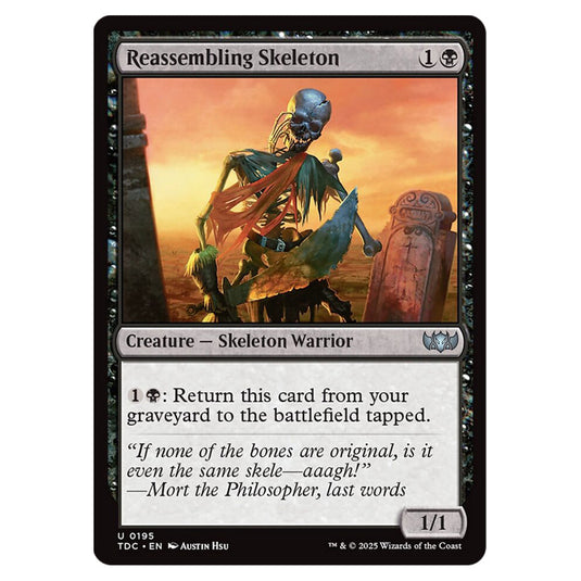 Reassembling Skeleton 0195 card from the Magic The Gathering set Tarkir: Dragonstorm Commander
