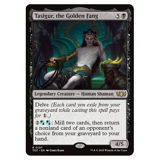 Tasigur, the Golden Fang 0197 card from the Magic The Gathering set Tarkir: Dragonstorm Commander