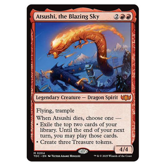 Atsushi, the Blazing Sky 0204 card from the Magic The Gathering set Tarkir: Dragonstorm Commander