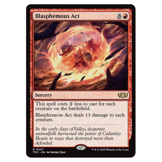 Blasphemous Act 0207 card from the Magic The Gathering set Tarkir: Dragonstorm Commander