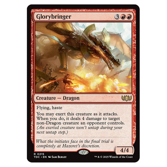Glorybringer 0215 card from the Magic The Gathering set Tarkir: Dragonstorm Commander