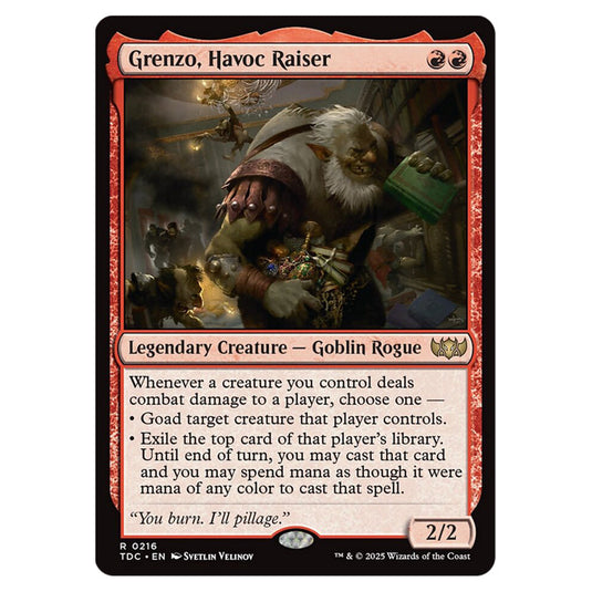 Grenzo, Havoc Raiser 0216 card from the Magic The Gathering set Tarkir: Dragonstorm Commander
