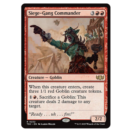 Siege-Gang Commander 0232 card from the Magic The Gathering set Tarkir: Dragonstorm Commander
