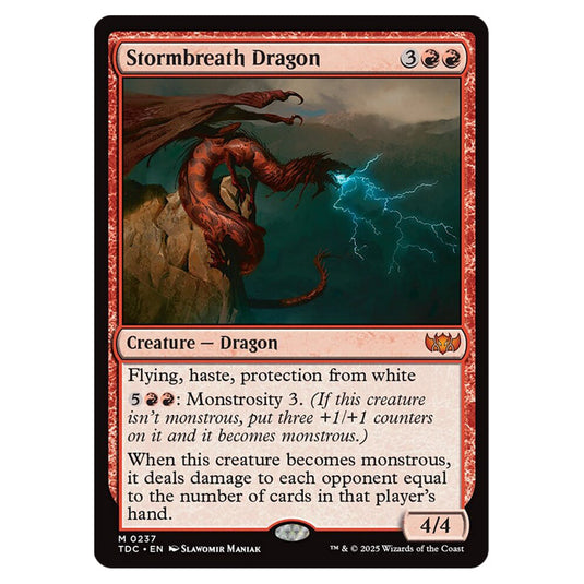 Stormbreath Dragon 0237 card from the Magic The Gathering set Tarkir: Dragonstorm Commander