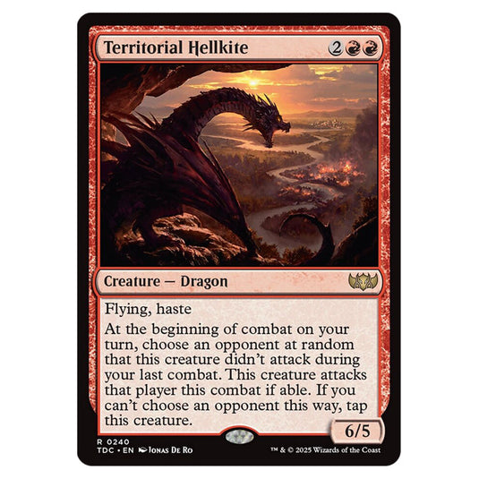Territorial Hellkite 0240 card from the Magic The Gathering set Tarkir: Dragonstorm Commander