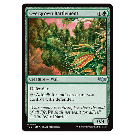 Overgrown Battlement 0264 card from the Magic The Gathering set Tarkir: Dragonstorm Commander