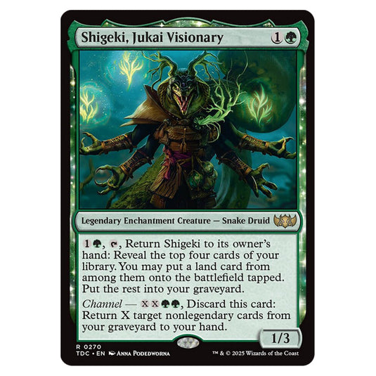Shigeki, Jukai Visionary 0270 card from the Magic The Gathering set Tarkir: Dragonstorm Commander