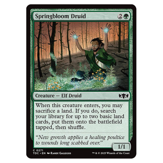 Springbloom Druid 0271 card from the Magic The Gathering set Tarkir: Dragonstorm Commander