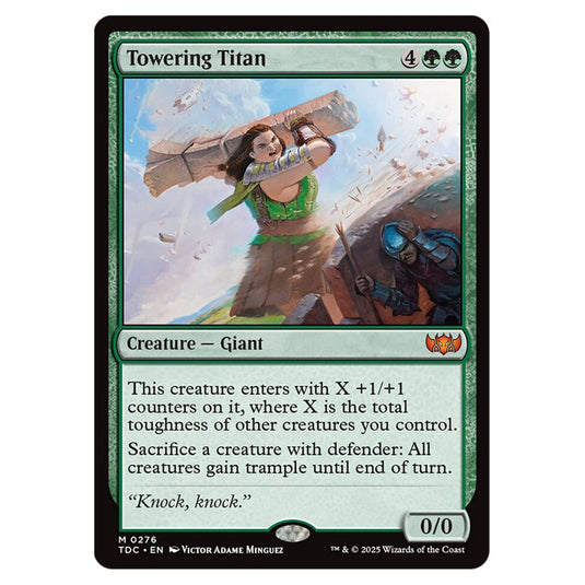 Towering Titan 0276 card from the Magic The Gathering set Tarkir: Dragonstorm Commander