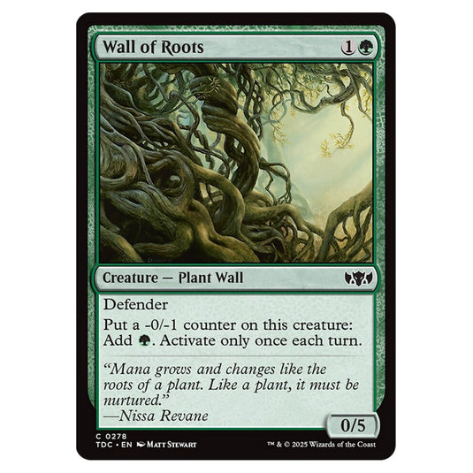 Wall of Roots 0278 card from the Magic The Gathering set Tarkir: Dragonstorm Commander