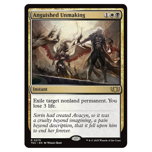 Anguished Unmaking 0279 card from the Magic The Gathering set Tarkir: Dragonstorm Commander