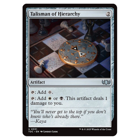 Talisman of Hierarchy 0331 card from the Magic The Gathering set Tarkir: Dragonstorm Commander