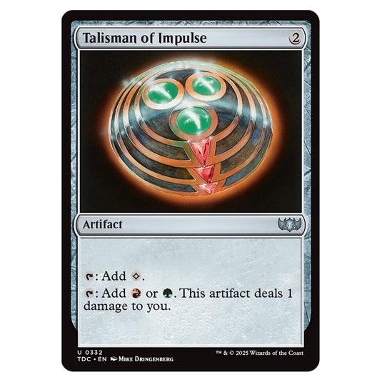 Talisman of Impulse 0332 card from the Magic The Gathering set Tarkir: Dragonstorm Commander