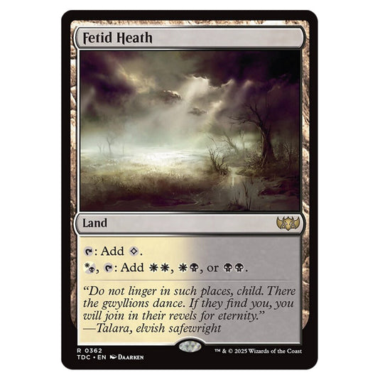 Fetid Heath 0362 card from the Magic The Gathering set Tarkir: Dragonstorm Commander