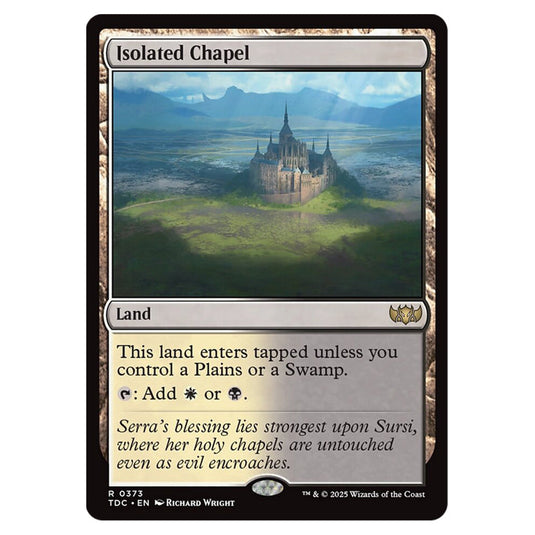 Isolated Chapel 0373 card from the Magic The Gathering set Tarkir: Dragonstorm Commander