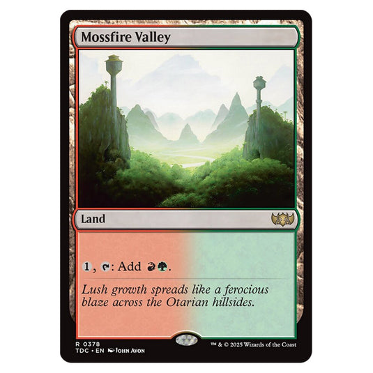 Mossfire Valley 0378 card from the Magic The Gathering set Tarkir: Dragonstorm Commander