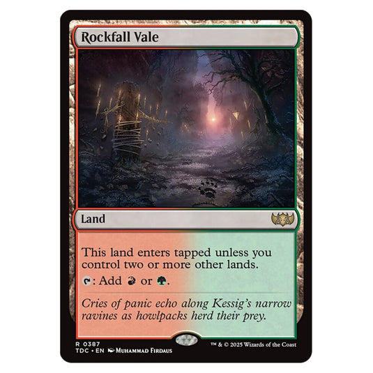 Rockfall Vale 0387 card from the Magic The Gathering set Tarkir: Dragonstorm Commander
