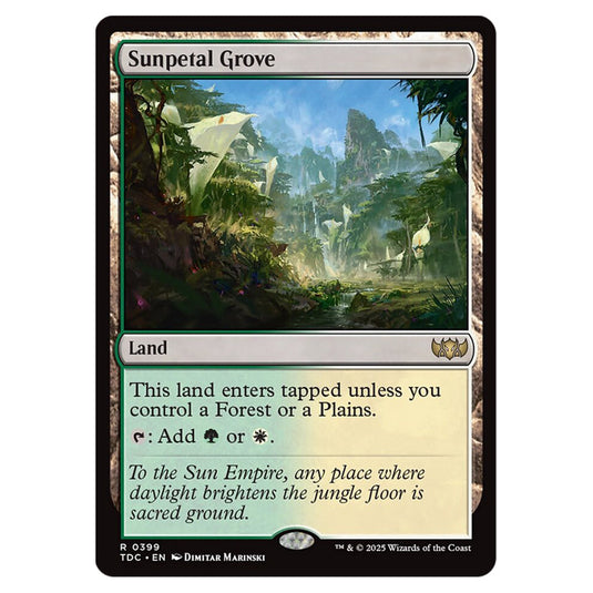 Sunpetal Grove 0399 card from the Magic The Gathering set Tarkir: Dragonstorm Commander