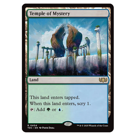 Temple of Mystery 0404 card from the Magic The Gathering set Tarkir: Dragonstorm Commander