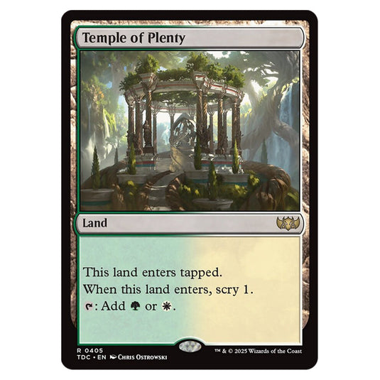 Temple of Plenty 0405 card from the Magic The Gathering set Tarkir: Dragonstorm Commander