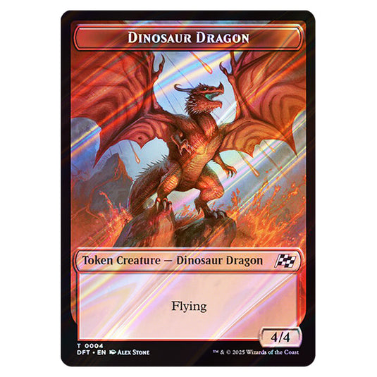 Dinosaur Dragon 0004 card from the Magic The Gathering set Aetherdrift Tokens