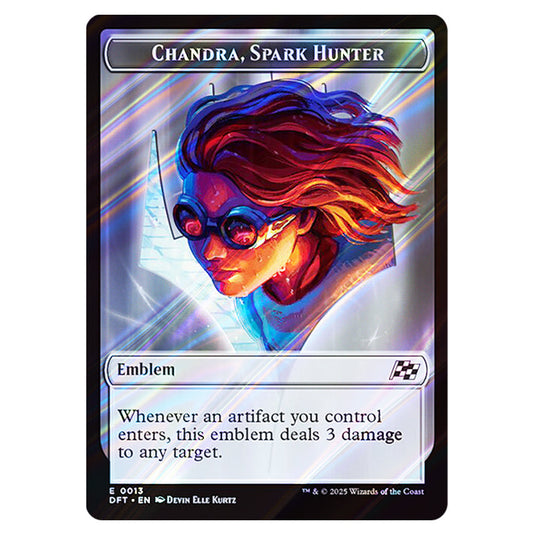 Chandra, Spark Hunter Emblem 0013 card from the Magic The Gathering set Aetherdrift Tokens