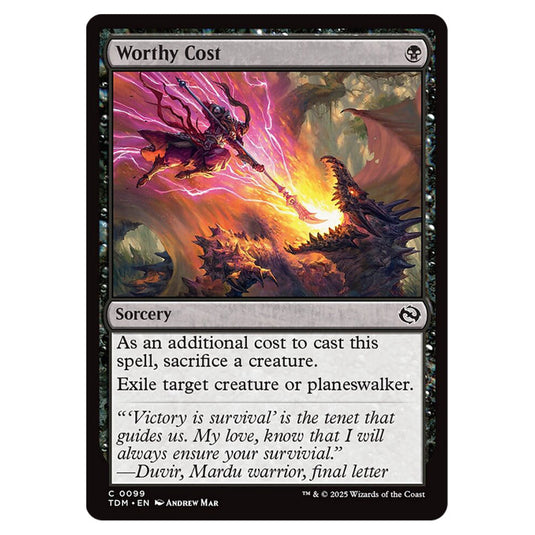 Worthy Cost 0099 card from the Magic The Gathering set Tarkir: Dragonstorm