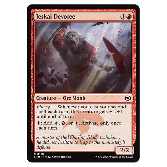 Jeskai Devotee 0110 card from the Magic The Gathering set Tarkir: Dragonstorm
