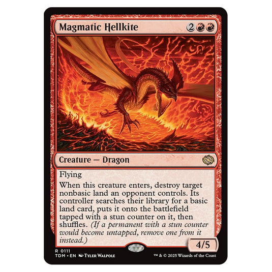 Magmatic Hellkite 0111 card from the Magic The Gathering set Tarkir: Dragonstorm