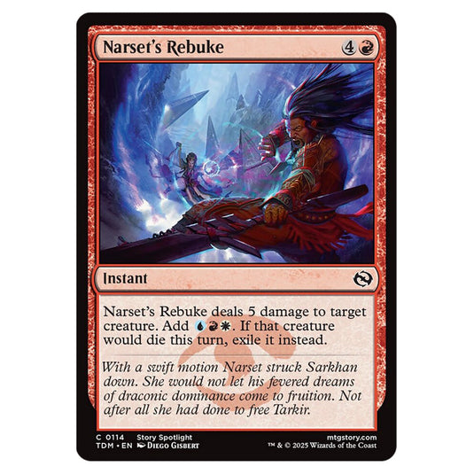 Narset's Rebuke 0114 card from the Magic The Gathering set Tarkir: Dragonstorm