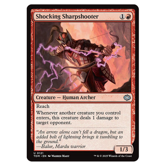 Shocking Sharpshooter 0121 card from the Magic The Gathering set Tarkir: Dragonstorm