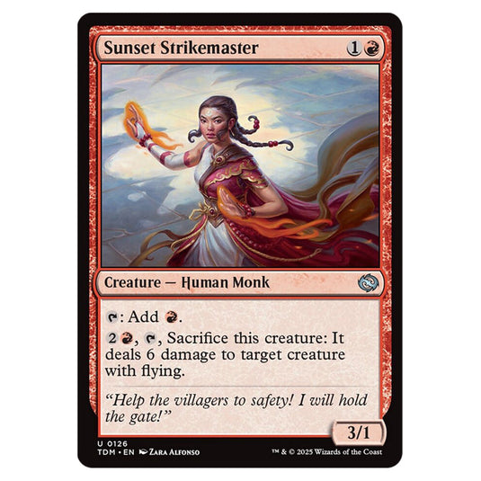 Sunset Strikemaster 0126 card from the Magic The Gathering set Tarkir: Dragonstorm