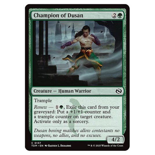 Champion of Dusan 0137 card from the Magic The Gathering set Tarkir: Dragonstorm