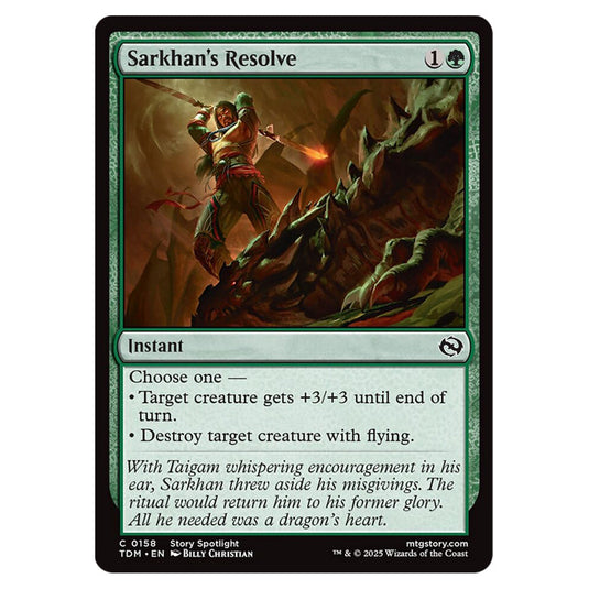 Sarkhan's Resolve 0158 card from the Magic The Gathering set Tarkir: Dragonstorm